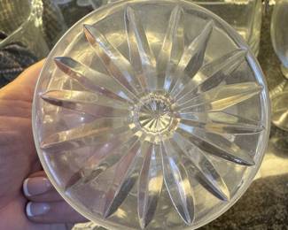 Waterford-Style Cut Crystal Brandy Snifters with Diamond & Fan Pattern, Set of 4