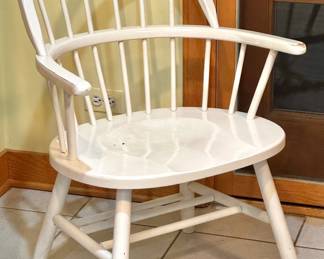 Painted White Windsor-Style Hoop Back Armchair