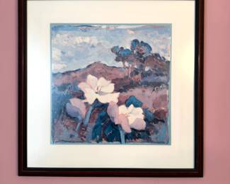 Max Hayslette “California Suite III” Floral Landscape Art Print, Framed