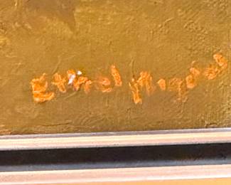 Signed Expressionist Sunflower Still Life Oil Painting