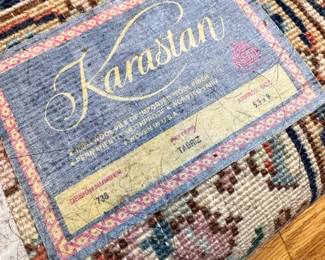 Karastan 718 Kirman Ivory Persian-Style Wool Area Rug with Floral Medallion Border