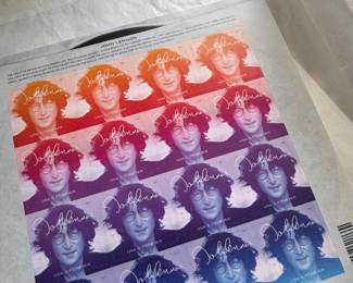 John Lennon USPS Forever Stamp Sheet, 16 Stamps