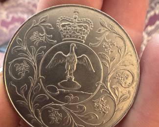 1977 Queen Elizabeth II Silver Jubilee Commemorative Crown Coin