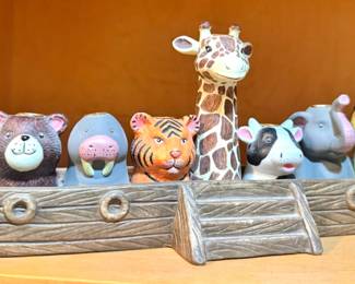 Noah’s Ark Animal Ceramic Hanukkah Menorah
