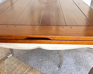 Richard Horquest Two-Tone Wood Dining Table with Plank Top & Cabriole Legs