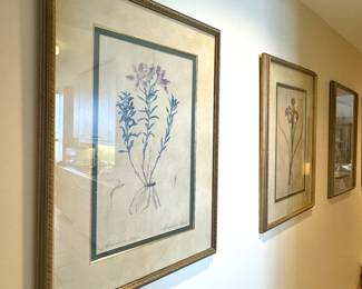 Framed Botanical Flower Studies,Decorative Gilt Frames