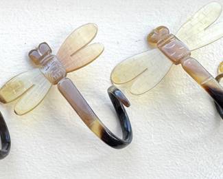 Carved Horn Dragonfly Napkin Rings