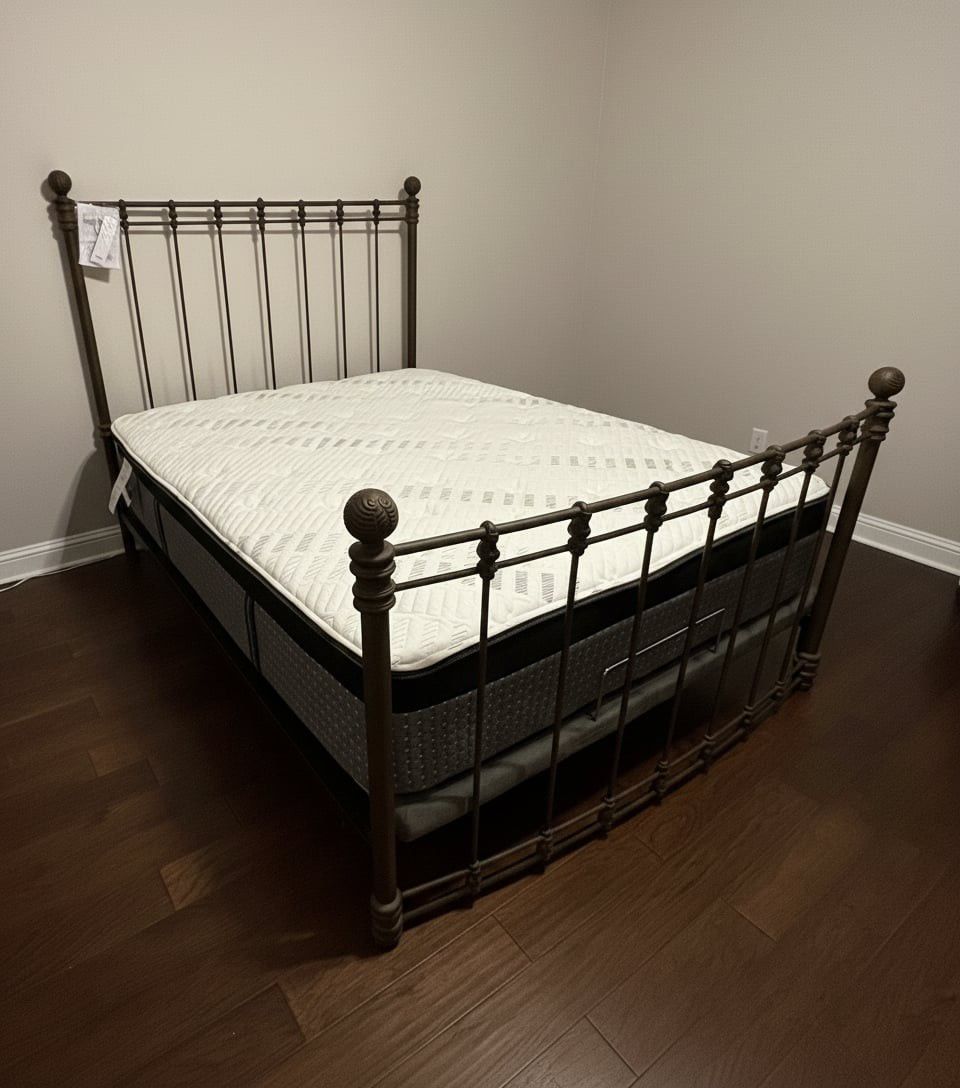 Wesley Allen "Latif" Iron Bed Frame Queen Size with Innova Adjustable Base