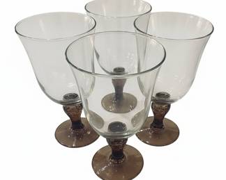 Vintage Libbey Tawny Brown Stemmed Wine Glasses