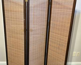 Three-Panel Bamboo Folding Room Divider