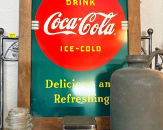Vintage  Coca-Cola 'Delicious and Refreshing' Metal Sign