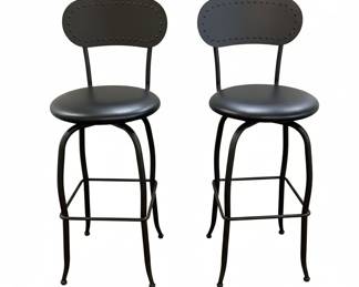  Swivel Bar Stools with Studded Backs