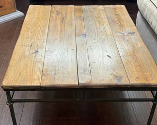 Iron and Reclaimed Wood Coffee Table