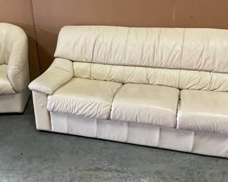 Cream Natuzzi Salotti Couch Chair
