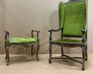 Antique Windback Chair Stool