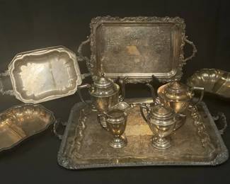 Silverplated Tea And Serving
