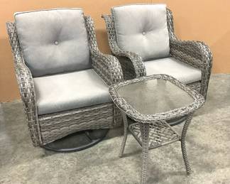 Grey Wicker Patio Set