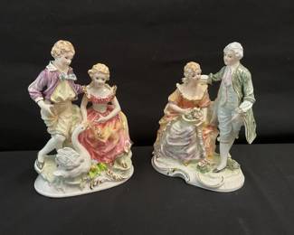 Vintage EuropeanStyle Courting Couple Figurines