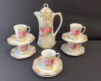 Vintage HandPainted Chocolate Pot Party