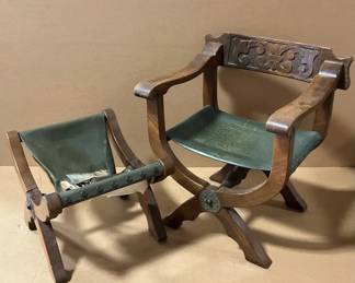 Renaissance Revival Chair Ottoman
