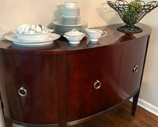 Ethan Allen curved sideboard with pewter pulls