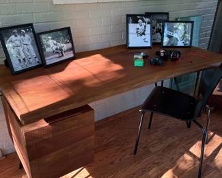 Another view of the natural edge solid wood desk