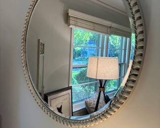 Round silvered mirror