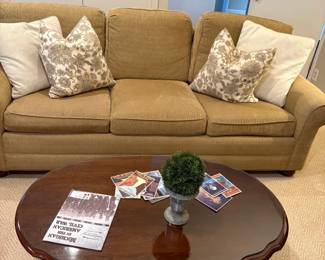 3-cushion couch by Lexington and oval coffee table 