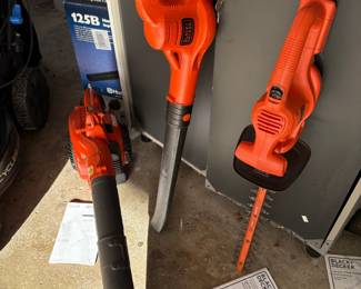 GAS Blower and also Black and Decker electric blower and trimmer 