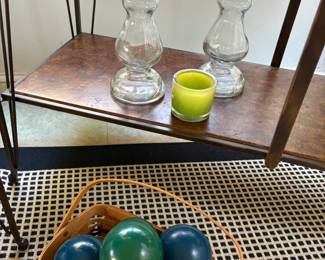 Bocce Ball set and candle holders