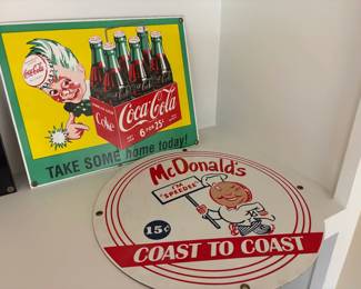 Vintage (1992) reproduction enamel signs