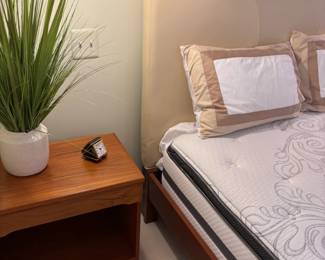 Antoher view of the nightstand and the headboard - sold seperately from MCM queen platform bed
