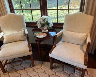Accent Armchairs and drop-leaf (3-sided table)