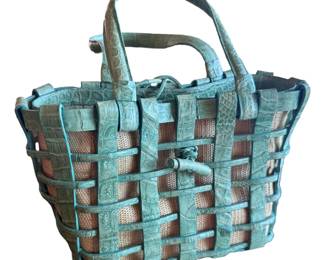 Crocodile and Linen Bag
