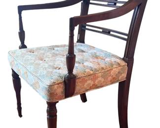 Inlaid wood accent chair