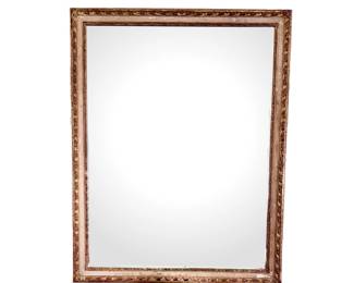 Gilded and white painted large mirror
