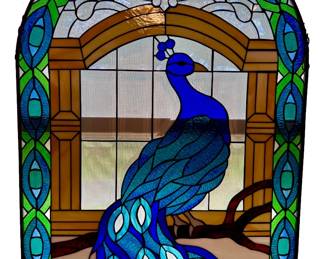 Peacock stained glass