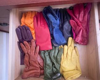 Vintage Leather Gloves - Assorted Colors