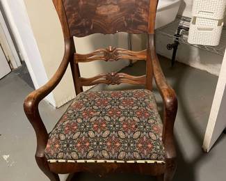 Vintage Victorian Style Carved Mahogany Rocking Chair