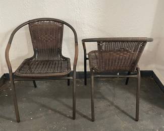 Woven Resin Patio Armchairs