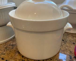 Vintage White Ceramic Covered Casserole Dish or Soup Tureen