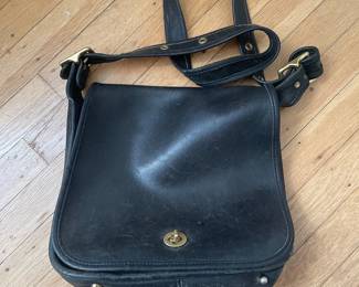 Vintage Coach 9525 Stewardess Bag Black Leather