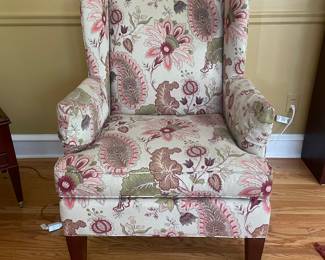 Vintage Floral Wingback Armchair
