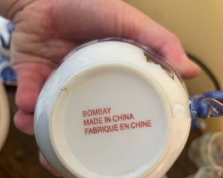 Bombay Company Vintage Porcelain Lidded Tea Cup and Saucer Set