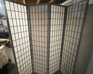 Shoji-Style Four-Panel Folding Room Divider