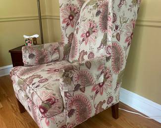 Vintage Floral Wingback Armchair