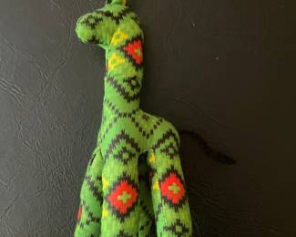 Handmade Geometric Pattern Fabric Giraffe Plush