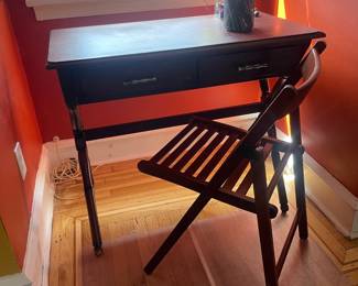 Vintage Writing Desk and Folding Chair