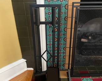 Modern Fireplace Tool Set with Diamond Stand