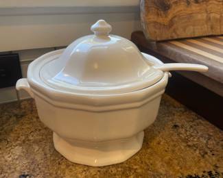 Hall China Octagonal Covered Casserole Dish with Ladle